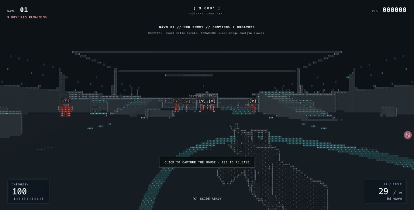 ASCII DISTRICT — gameplay screenshot