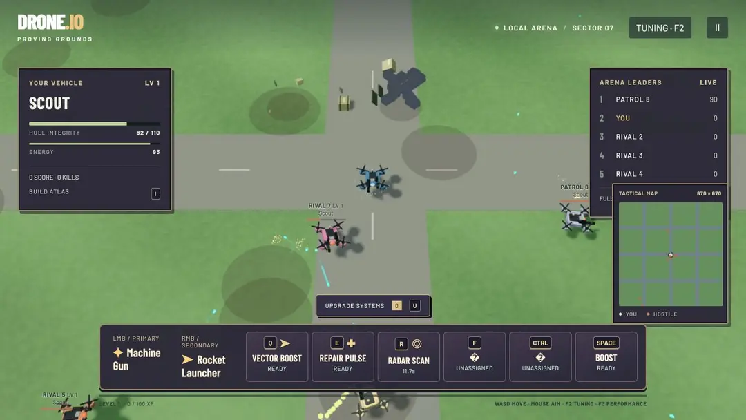 DRONE.IO — Proving Grounds — gameplay screenshot
