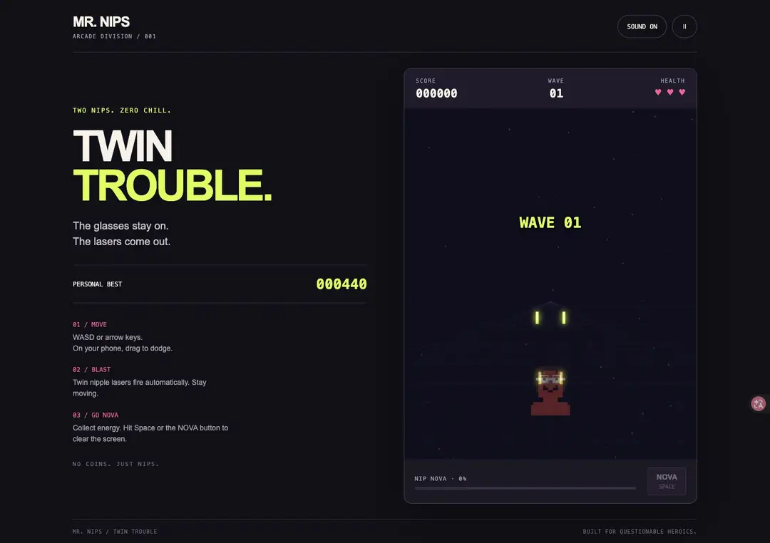 MR. NIPS · Twin Trouble — gameplay screenshot